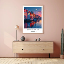 Copenhagen Nyhavn Twilight Scene Urban or Cityscape Poster