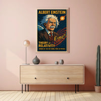 Einstein Relativity Vintage Educational Science Poster