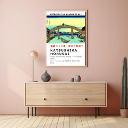 Katsushika Hokusai Under the Mannen Bridge at Fukagawa Poster