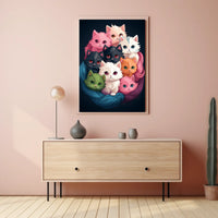 Colorful Kittens In A Cozy Nest Poster