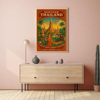 Thailand Cultural Heritage Vintage Travel Poster