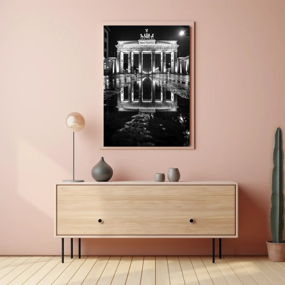 Brandenburg Gate Berlin Night Photorealistic Poster Print