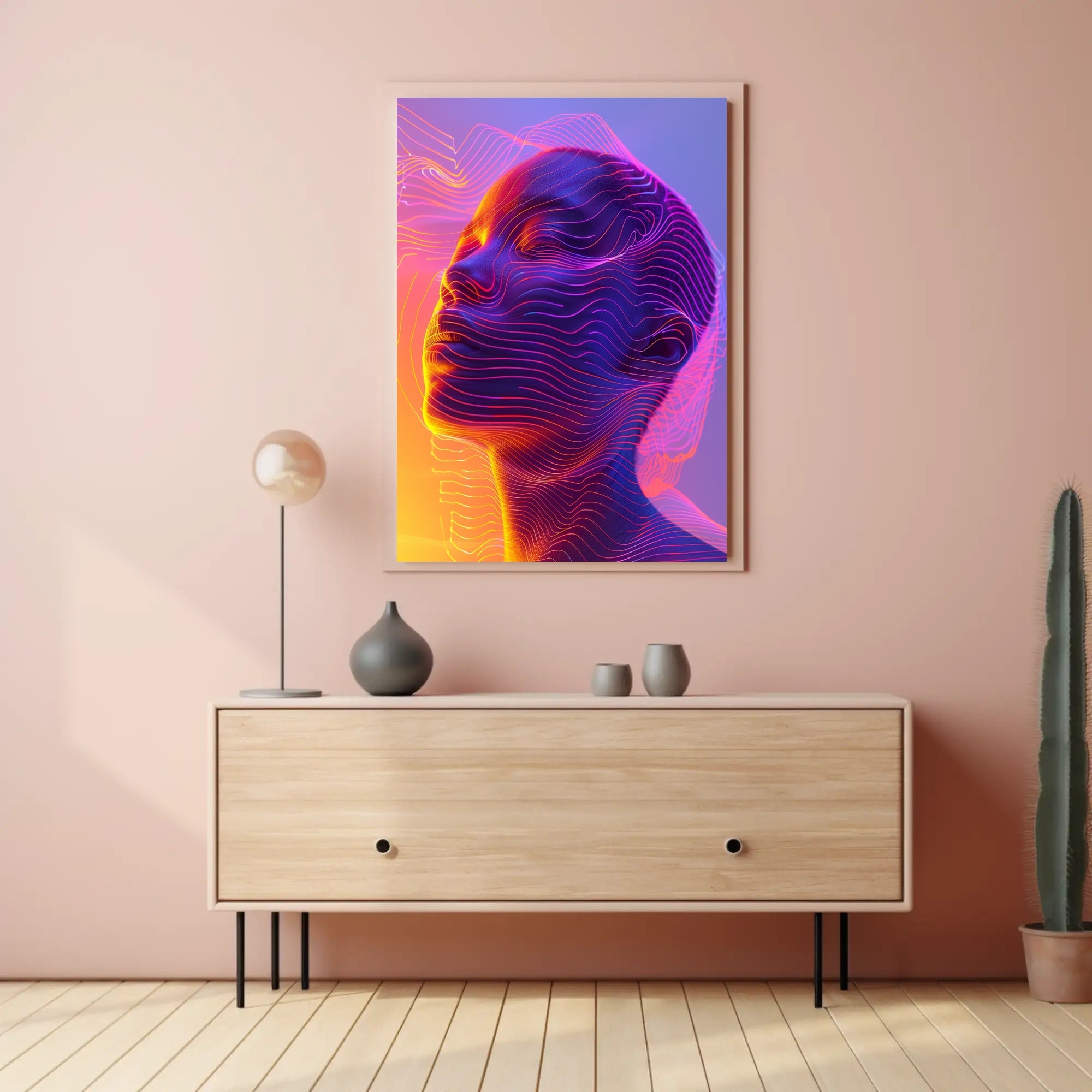 Futuristic Neon Abstract Art Poster - Futuristic Sci-Fi Poster PosterGoat