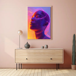 Futuristic Neon Abstract Art Poster - Futuristic Sci-Fi Poster PosterGoat