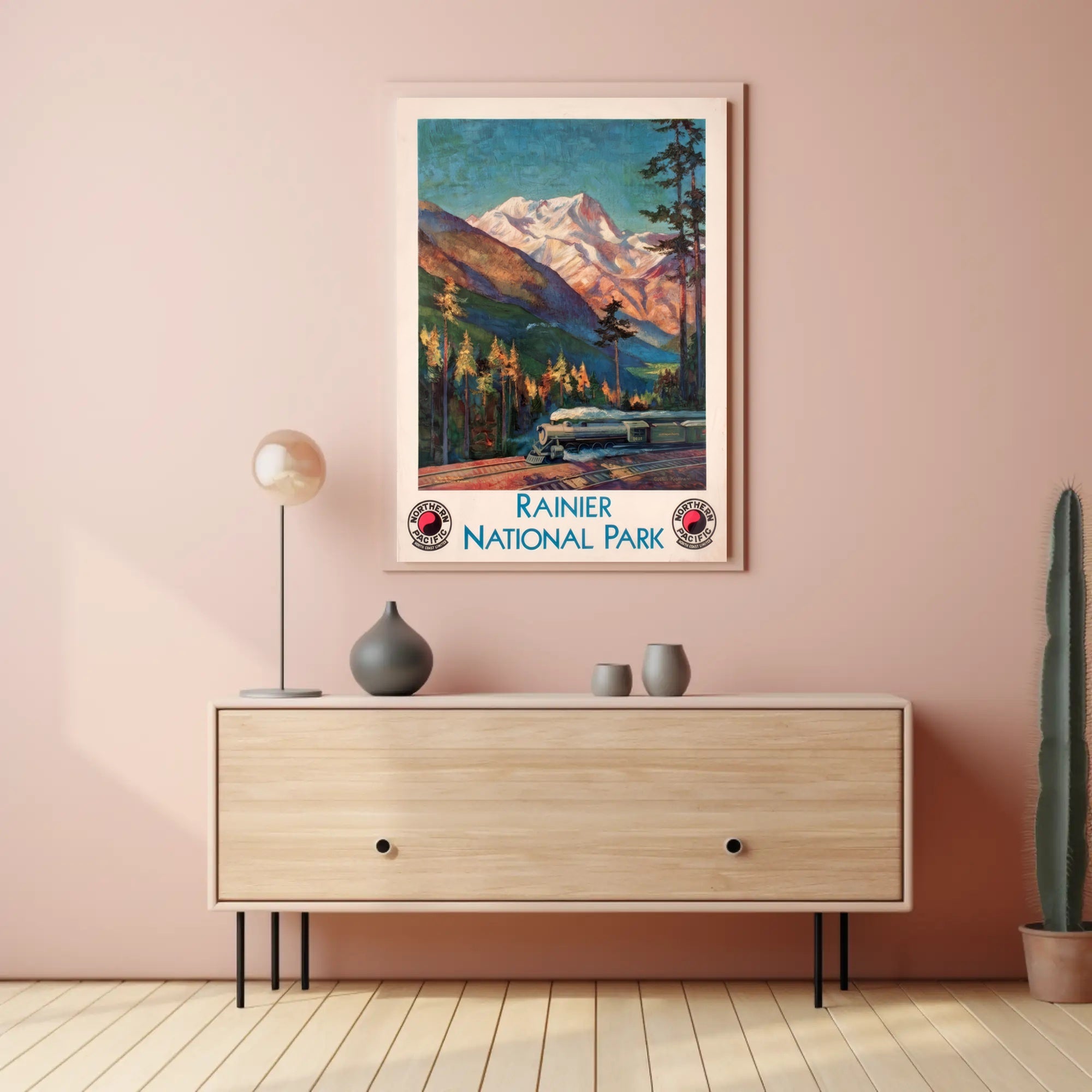Rainier National Park Scenic Travel Poster