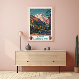 Rainier National Park Scenic Travel Poster