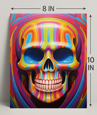 Vibrant Skull Art Poster PosterGoat
