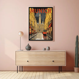 Munich Street Scene Poster