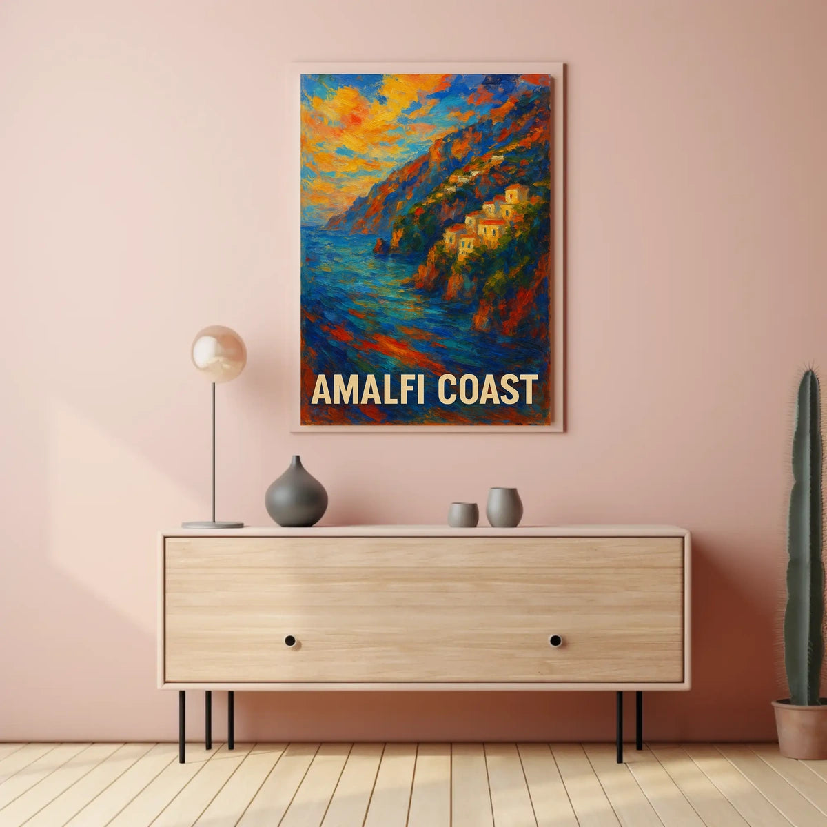 Amalfi Coast Poster Wall Art Scenic Seaside Premium Print