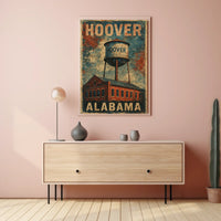 Hoover Alabama Water Tower Cultural Heritage Retro Poster