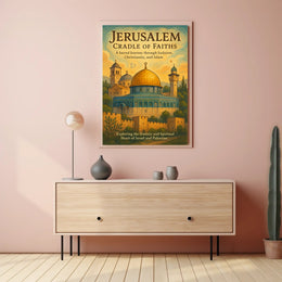 Jerusalem Harmony Spirituality Illustrated Cultural or Heritage Poster