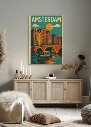 Amsterdam's Charm Captured in Vintage Travel Poster