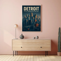 Detroit City Of Innovation And Grit Poster