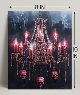 Gothic Chandelier Of Skulls Poster