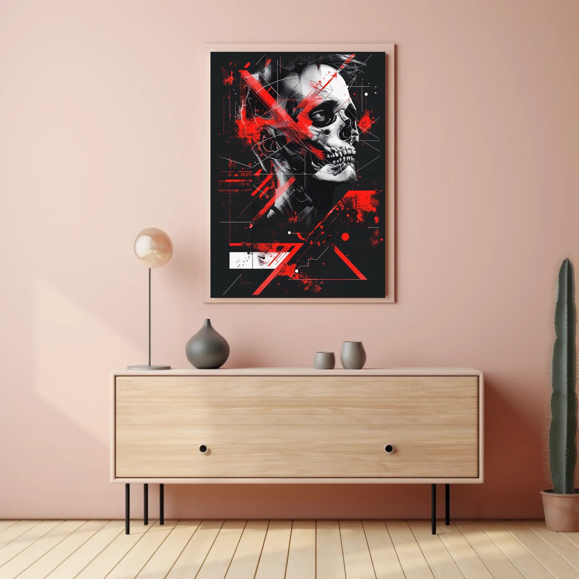 Skull Artistry: Edgy Abstract Design Futuristic Sci-Fi Poster PosterGoat