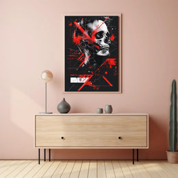 Skull Artistry: Edgy Abstract Design Futuristic Sci-Fi Poster PosterGoat