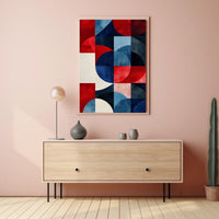 Geometric Shapes In Patriotic Abstract Art Modern Poster
