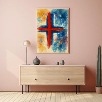 Abstract Watercolor Cross Abstract Poster