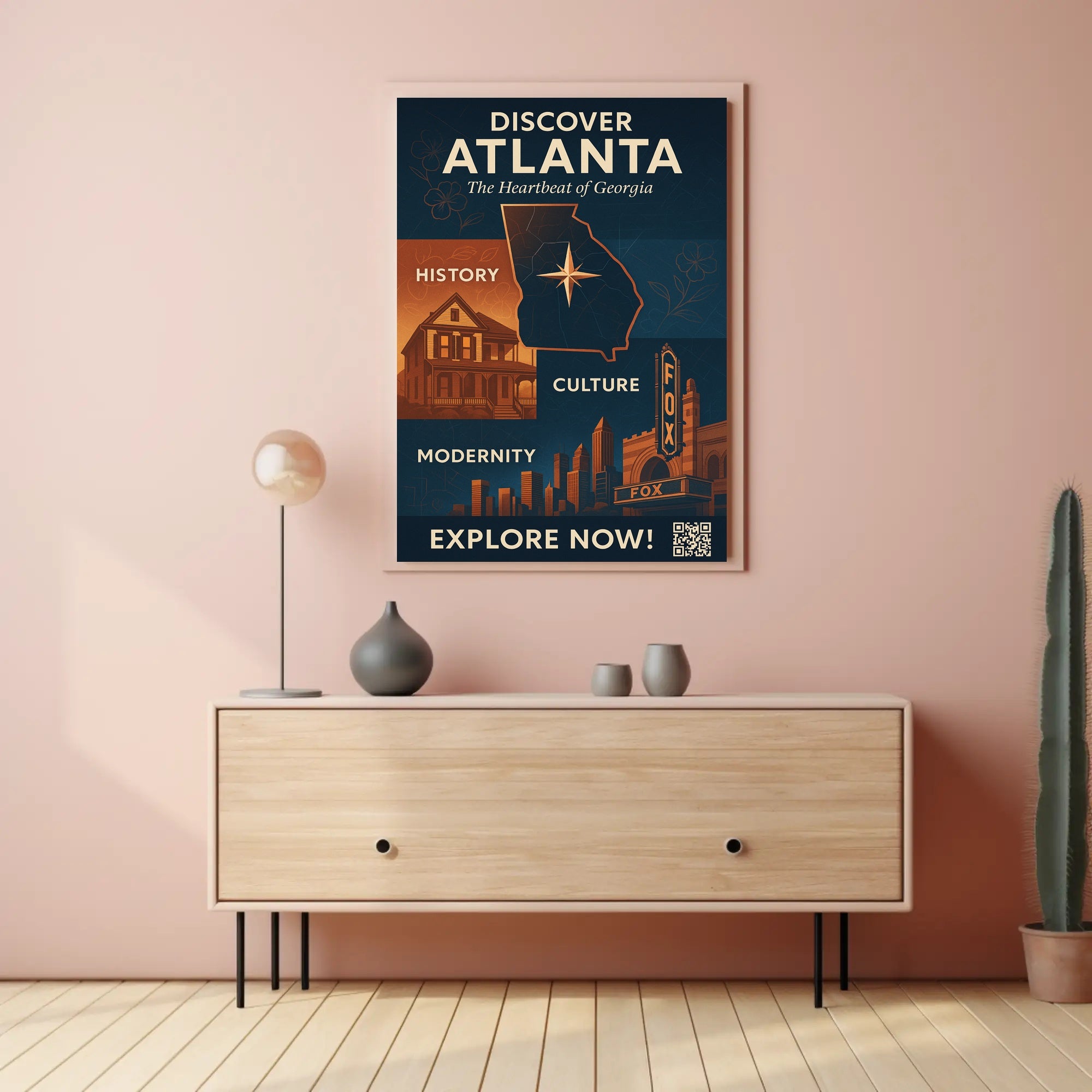 Atlanta Georgia Cultural Treasures Travel Poster PosterGoat