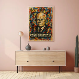Eisenhower Abstract Portrait: Bold Presidential Art Print