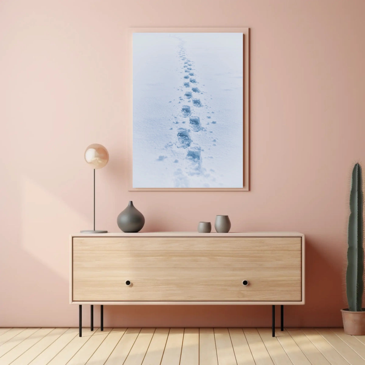 Winter Wilderness Footprints Landscape Poster - Abstract or Artistic Poster