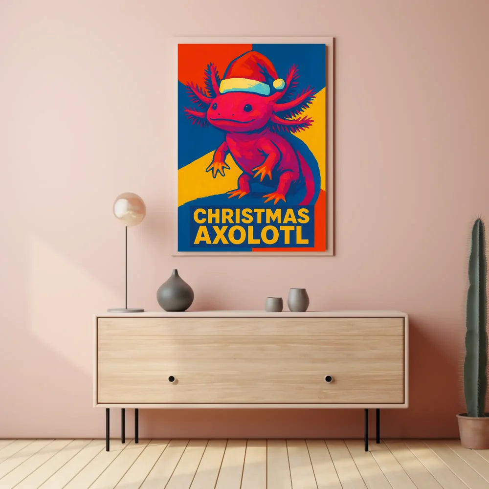 Christmas Axolotl Poster for Animal Lovers