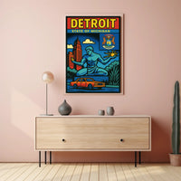 Detroit State of Michigan Poster PosterGoat