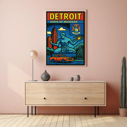Detroit State of Michigan Poster PosterGoat