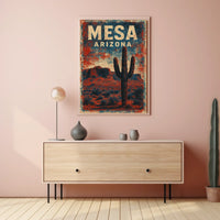 Mesa Desert Adventure Art Deco Explorer Poster