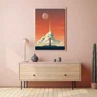 Rocket Launch At Dusk Poster