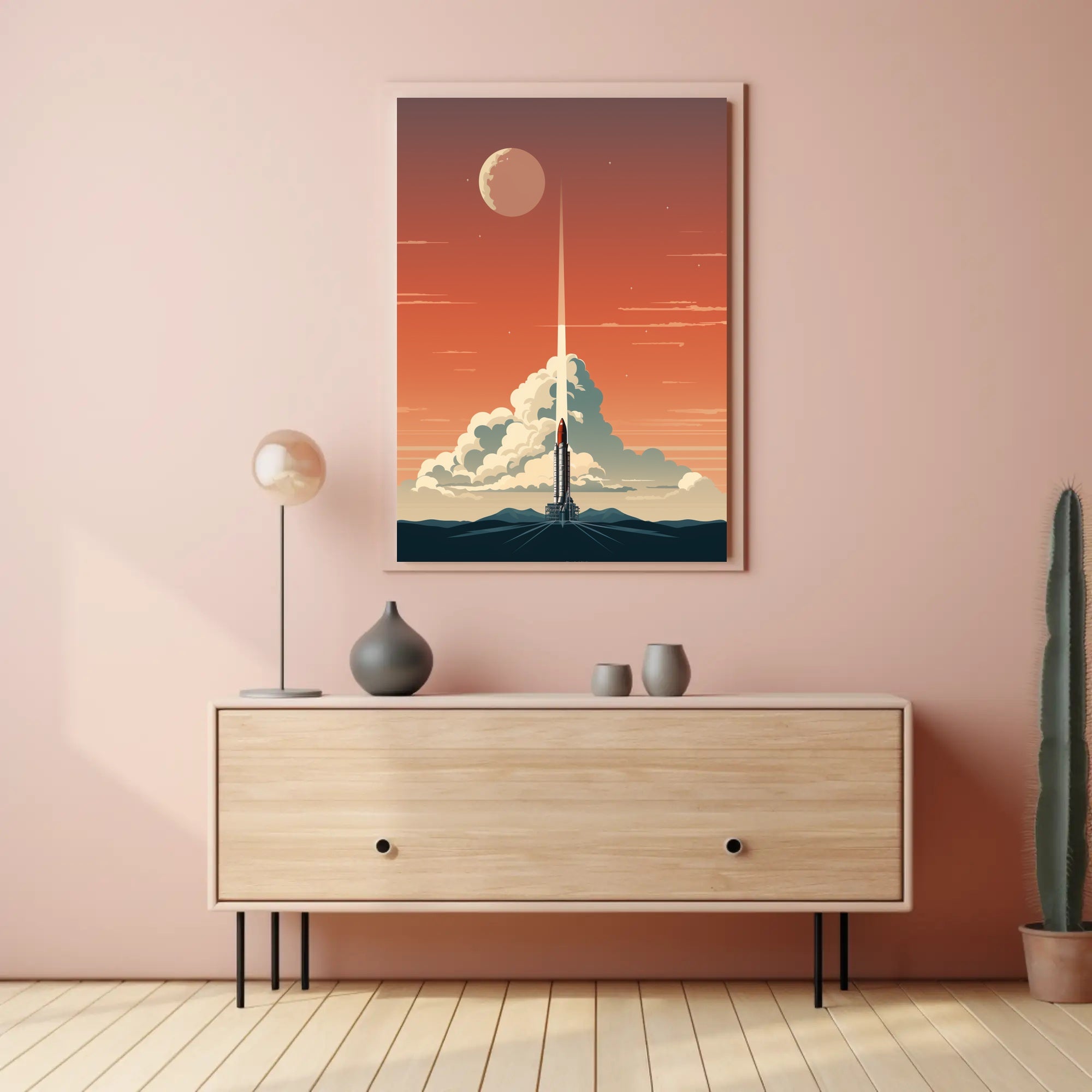 Rocket Launch At Dusk Poster