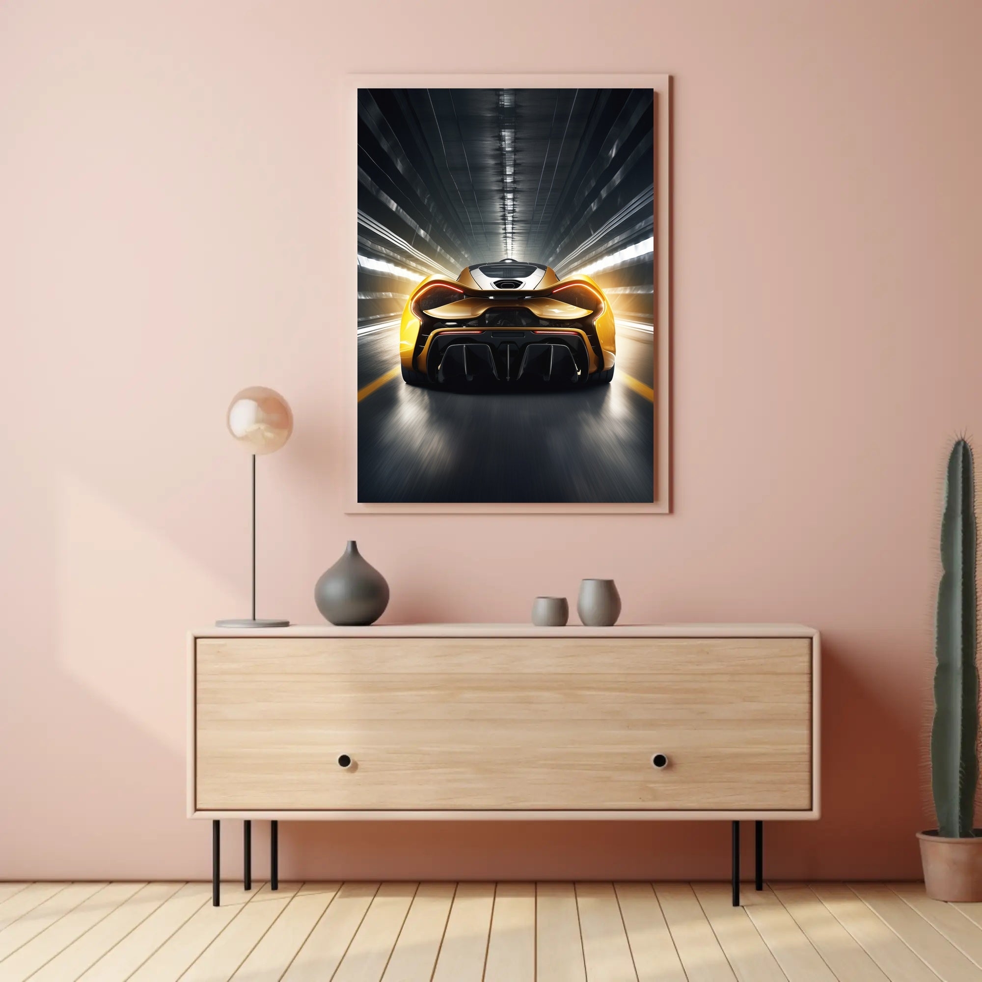 High-Performance Sports Car Futuristic Sci-Fi Poster
