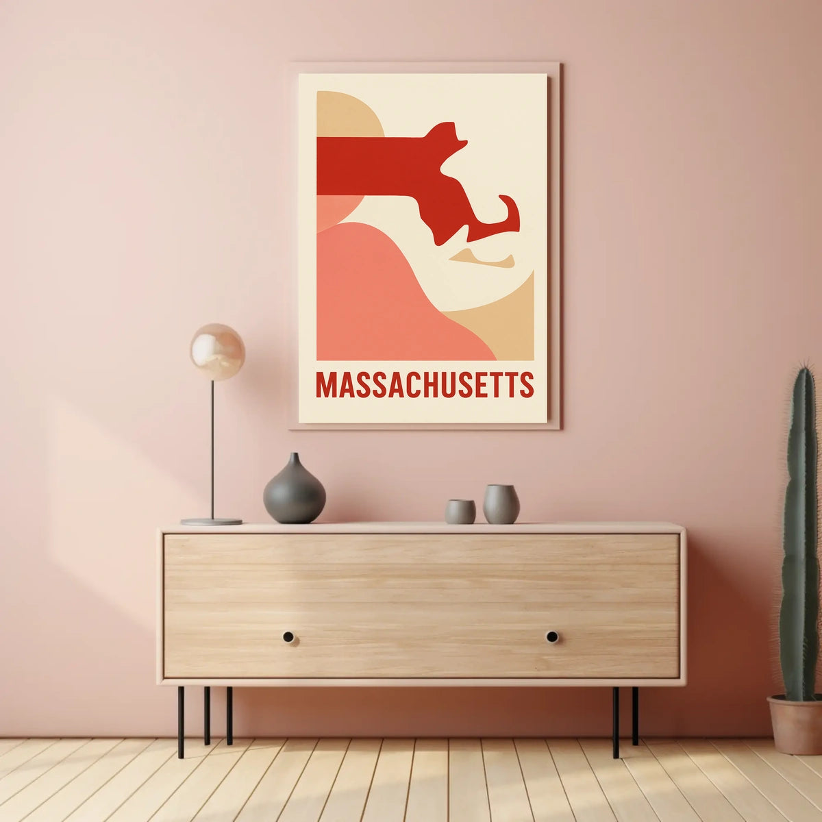 Massachusetts Abstract Art Poster