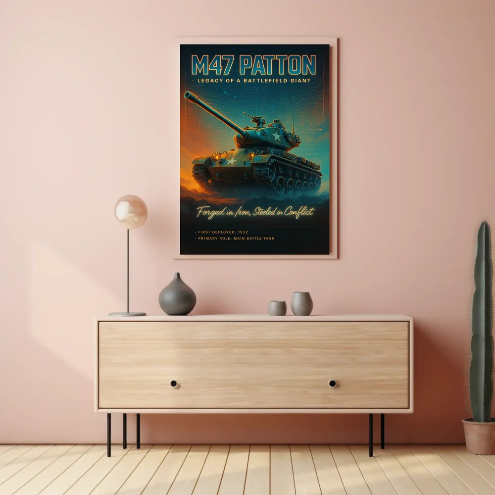 M47 Patton Tank Battlefield Giant Military Recruitment Poster PosterGoat
