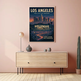 Los Angeles Dreams: Hollywood Sign & Skyline Poster