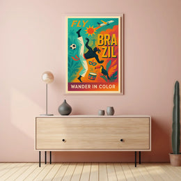 Fly to Brazil Wander in Color Poster