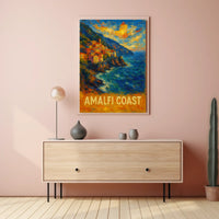 Amalfi Coast Poster Wall Art Scenic Coastal Print Decor