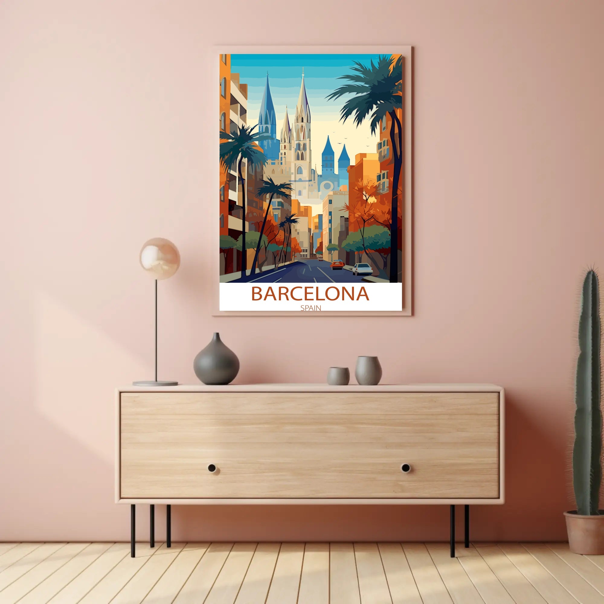 Barcelona Vibrant Cityscape Urban or Cityscape Poster
