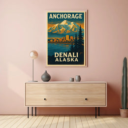 Anchorage and Denali, Alaska Poster