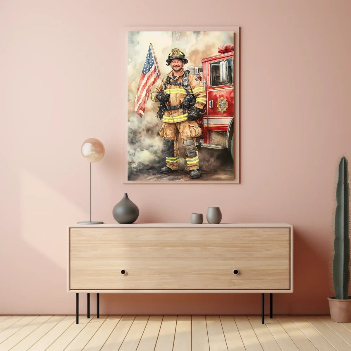 smiling firefighter Poster