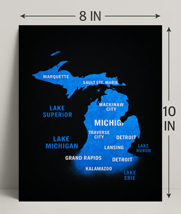 Michigan and the Great Lakes Map Poster PosterGoat