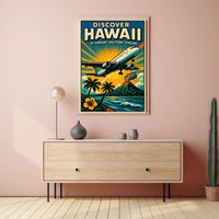 Discover Hawaii Vibrant Halftone Poster PosterGoat