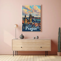 Prague Skyline Poster