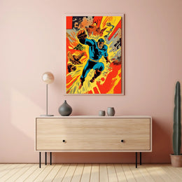 Dynamic Superhero Action Poster