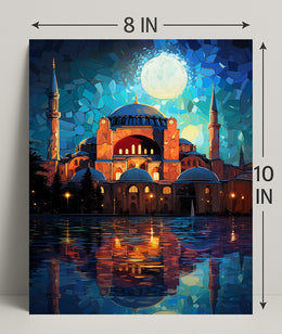 Moonlit Reflections Of Architectural Poster