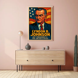 Lyndon B Johnson 36th President Poster Wall Art Decor