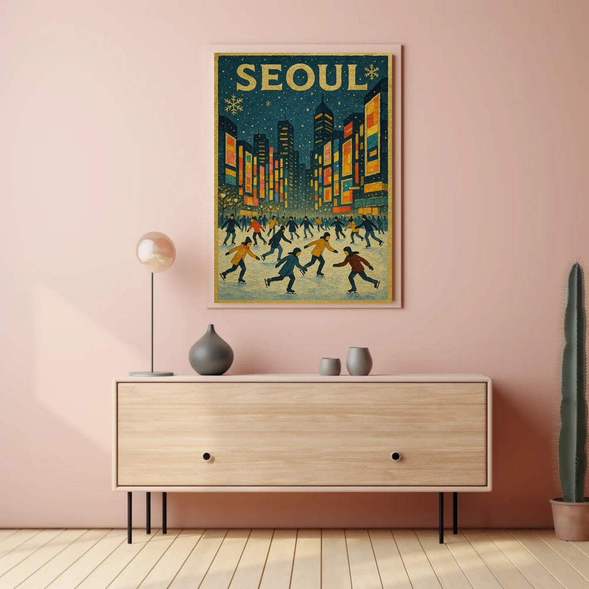 Winter Skating In Seoul Poster