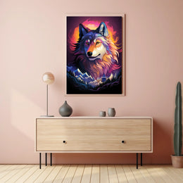 Mystical Wolf Surrealism Poster: Nature's Dreamscape