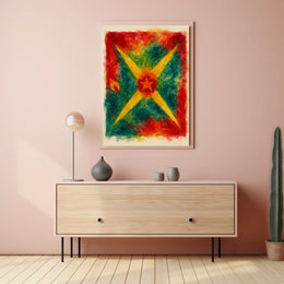 Vibrant Abstract Starburst Poster