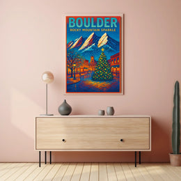Boulder Rocky Mountain Sparkle Poster